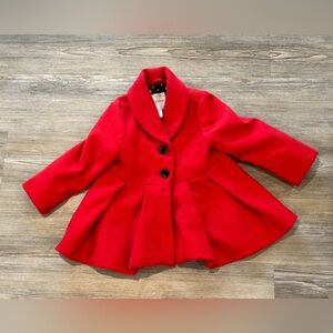 Stylish Red Toddler Pea Coat size 18 months